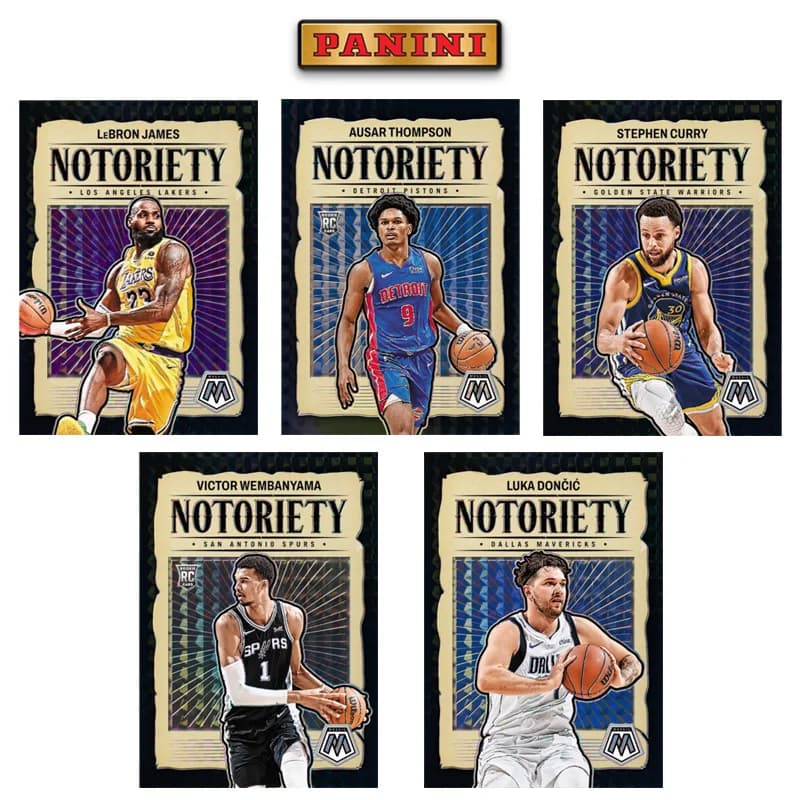 Panini 2024 Notoriety Mosaico Nero Fai da te Nba Stella del basket James Doncic Curry Wembanyama Ausar Thompson Carte collezionabili Regalo
