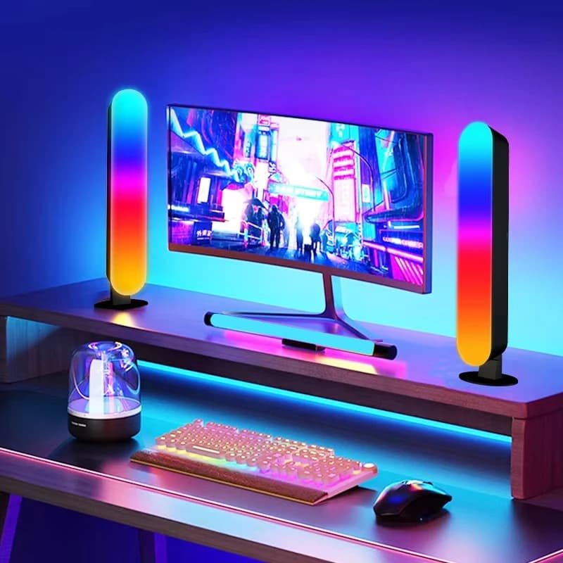1pc Computer Desktop Luce decorativa RGB Smart Light Bar Luce colorata USB con telecomando Adatto per la decorazione della camera da letto
