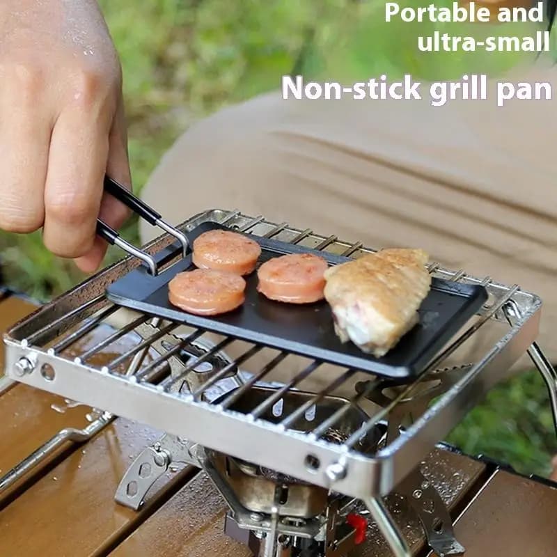 New Small Camping Frying Pan Outdoor Mini Portable Grill Pan BBQ Baking Dish Travel Hiking Picnic Camping Cookware Barbecue Tool