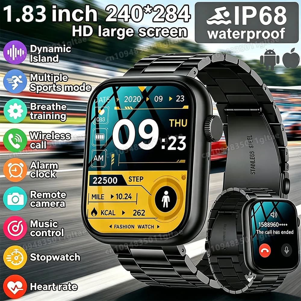 Nuovo Smartwatch 2026 con Schermo Touch Completo per Uomo e Donna, Regalo, 100+ Sport, Fitness, Bluetooth, Impermeabile, Chiamate, Orologio Digitale Intelligente