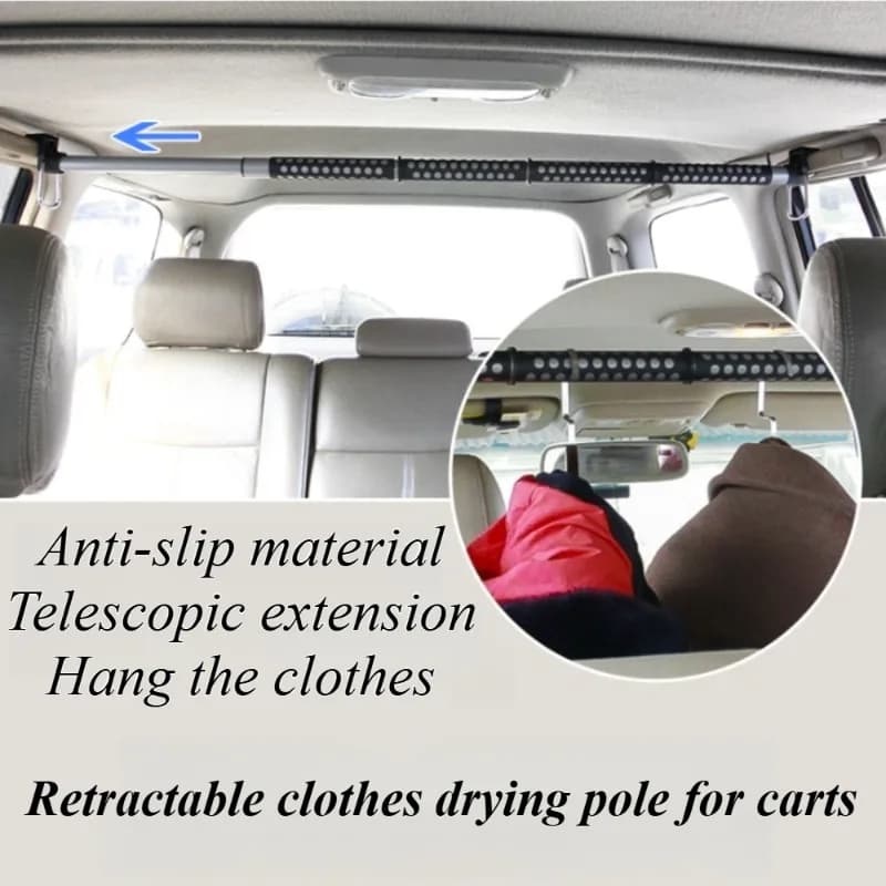 Per auto SUV camion camper vestiti telescopici universali asta di asciugatura gancio per bagagliaio soluzione per lavanderia da viaggio automatica parti rapide pieghevoli