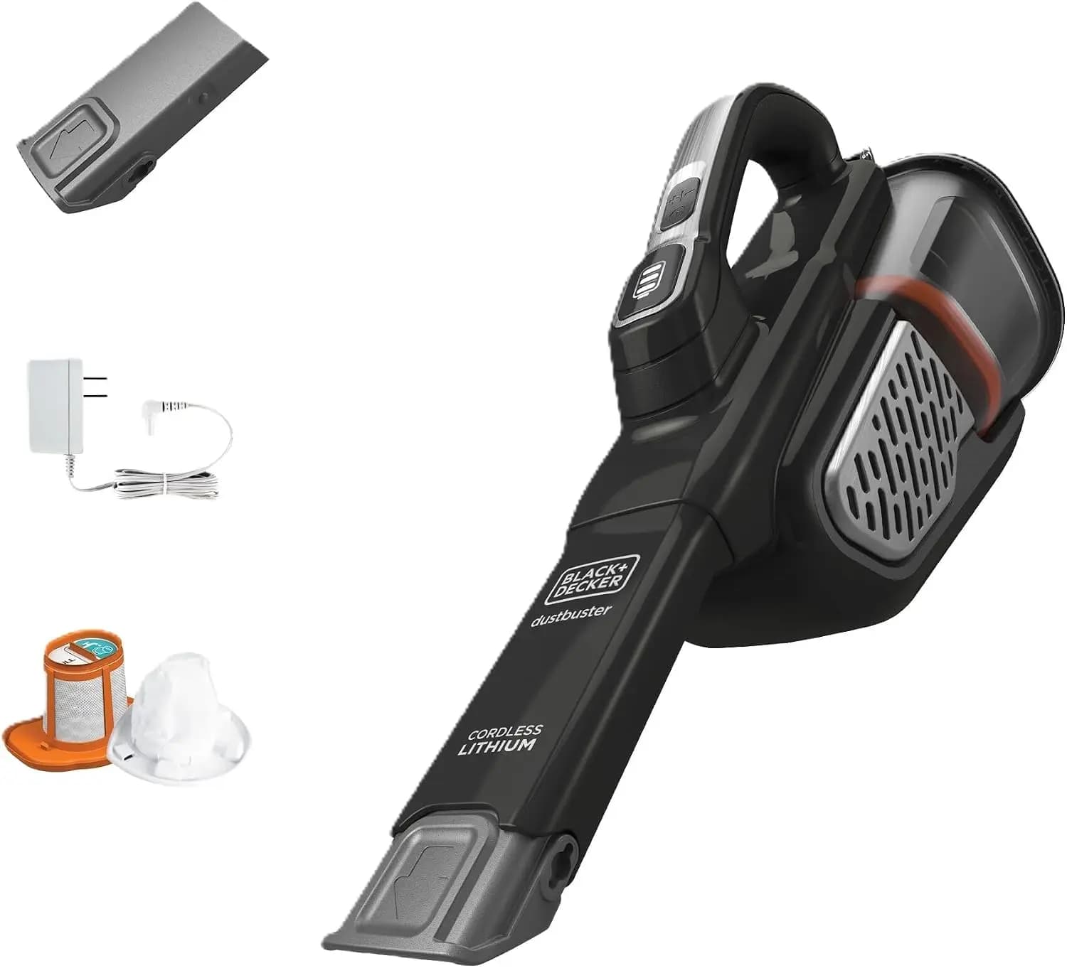 Powerful 20V Handheld Vacuum with Long Crevice Tool, 750ml Dustbin, 2 Speeds for Home & Car