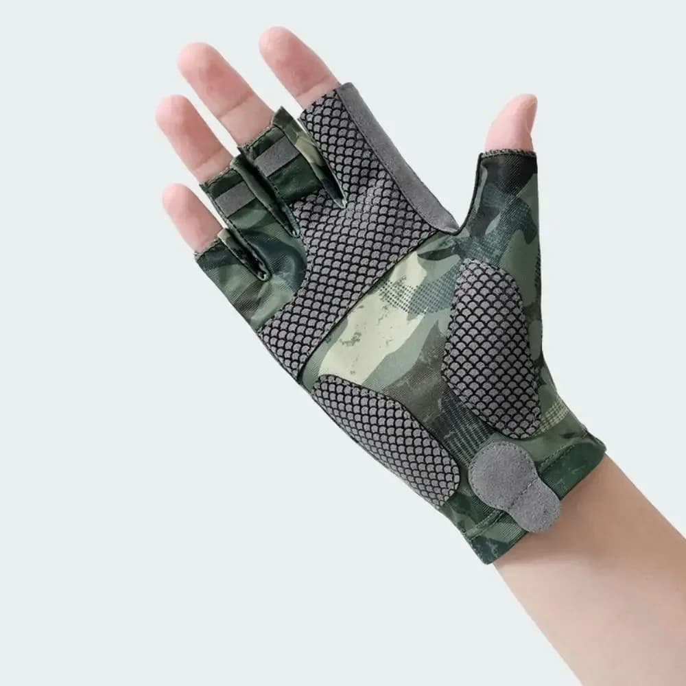 Nuovi guanti da pesca elastici Protezione solare Guanti da ciclismo da uomo assorbenti del sudore Guanti senza dita traspiranti antiscivolo