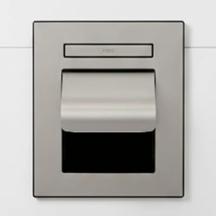 Portarotolo da incasso con mensola estraibile e vassoio porta telefono anti-caduta in acciaio inox SUS304 nichel spazzolato GP-014TN Max Pap