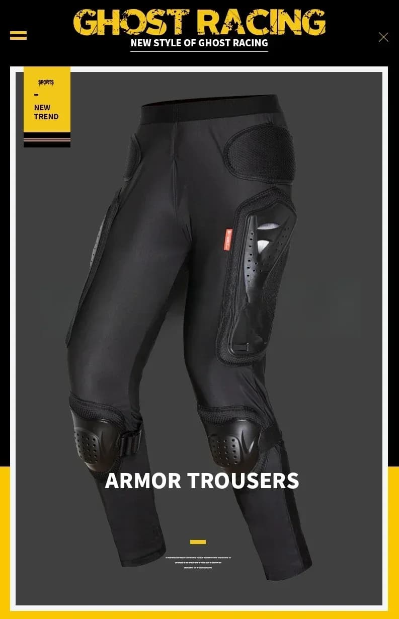 Pantaloni da equitazione per armatura lunga da moto Pantaloni da motocross Armatura Ginocchio Cavallo Protezione dell'anca Attrezzatura da corsa per moto Pantaloni da uomo