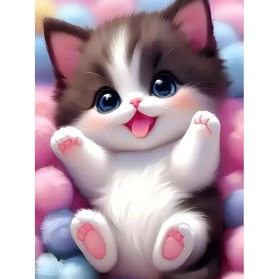 RUOPOTY 5d Diamond Painting Cute Kitten Adults Crafts Diy Gift Animal Full Round Paint With Diamonds Home Decor Diy Adult Crafts