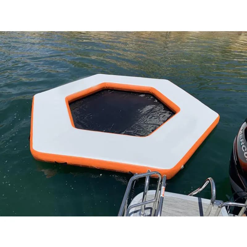 Isola del mare della piattaforma esagonale gonfiabile del bacino da pesca del pontone galleggiante del punto di goccia con rete