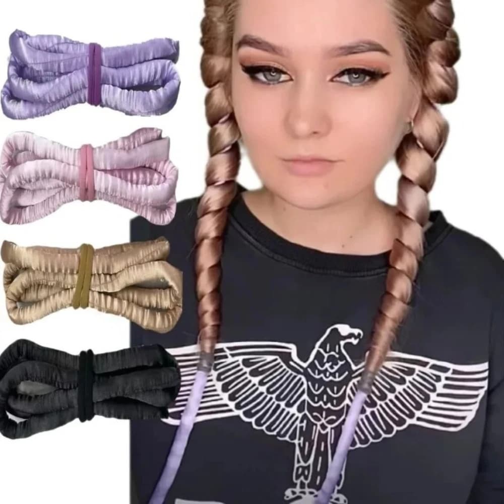 1 Set Crocodile-free sprinklers Soft Bigodini No Heat Rollers Lazy Silk Rings Sleeping Band Cravatte Hair styling tools