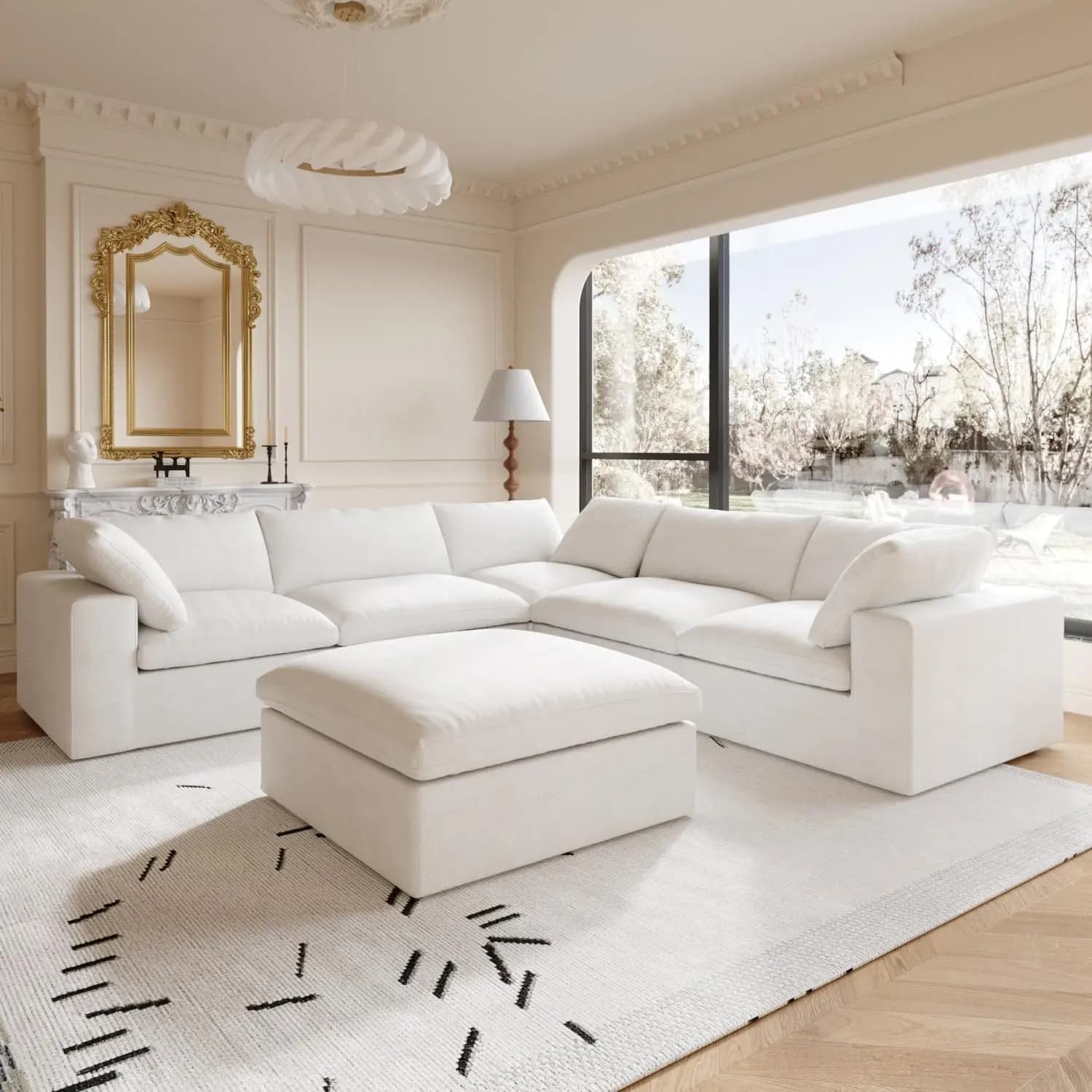 Large modular sofa, Cloud sofa Seat for sofas with deep removable seat, oversize modular sofas for living room