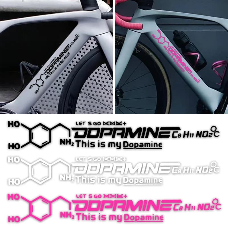 Adesivo 2D per Casco da Moto, 1 Pezzo, Equazione Chimica della Dopamina, Adatto per Mountain Bike