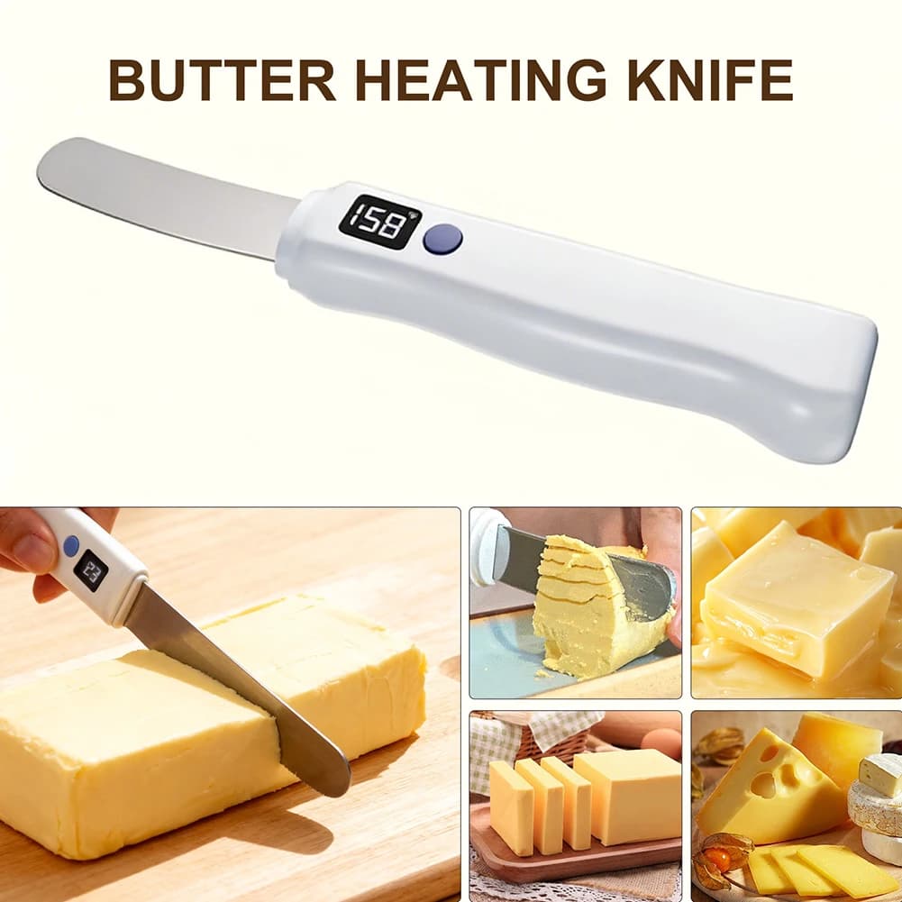 Heated Butter Knife Cheese Slicers USB Rechargeable Electric Spreader Tools For Cold Butter Cheese Jam Toast Kitchen Tool