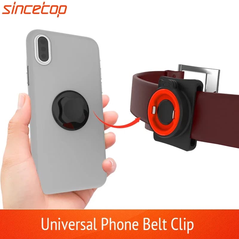 Staffa per telefono cellulare con chiusura a fibbia universale verticale Supporto per clip per cintura sportiva per palestra Equitazione all'aperto Corsa con attacco rapido