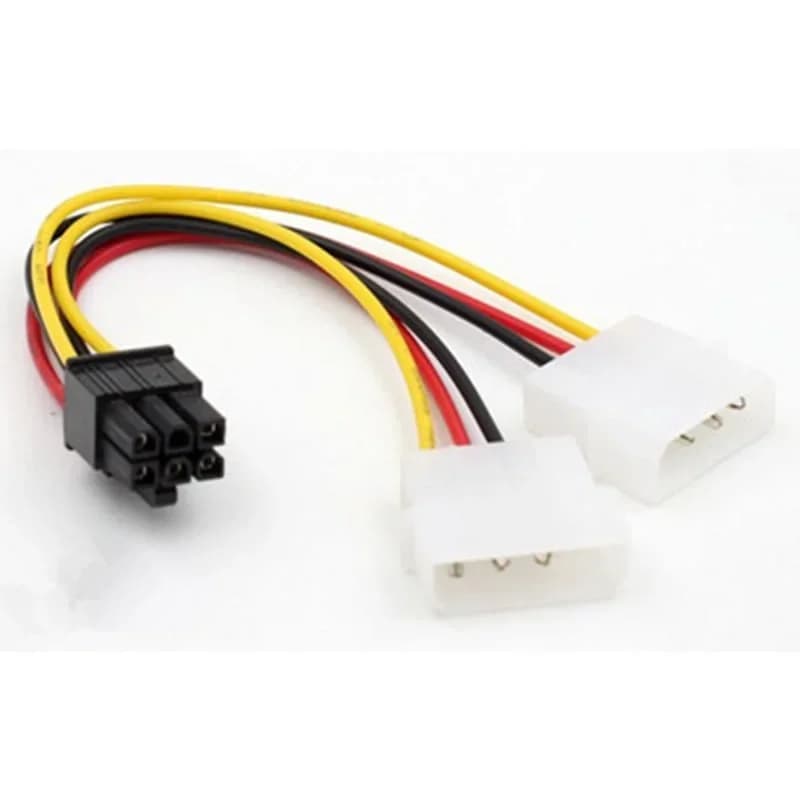 Cavo di alimentazione per scheda video da 6 pin a doppia 4 pin a forma di Y Cavo di alimentazione per scheda grafica Molex da 8 pin PCI Express a doppia 4 pin 15 cm