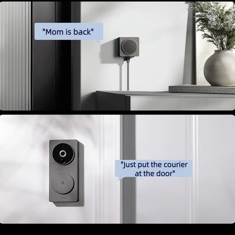 Campanello Video Intelligente Aqara 1080P, Videocitofono Wireless 2.4G WiFi, Campanello Smart per Sicurezza Domestica
