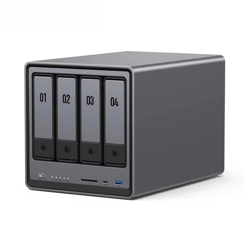 NASync DXP4800 NAS Desktop a 4 Bay con CPU Intel N100 Quad-core, 8GB RAM DDR5, HDMI 4K, Storage di Rete (Senza Dischi)