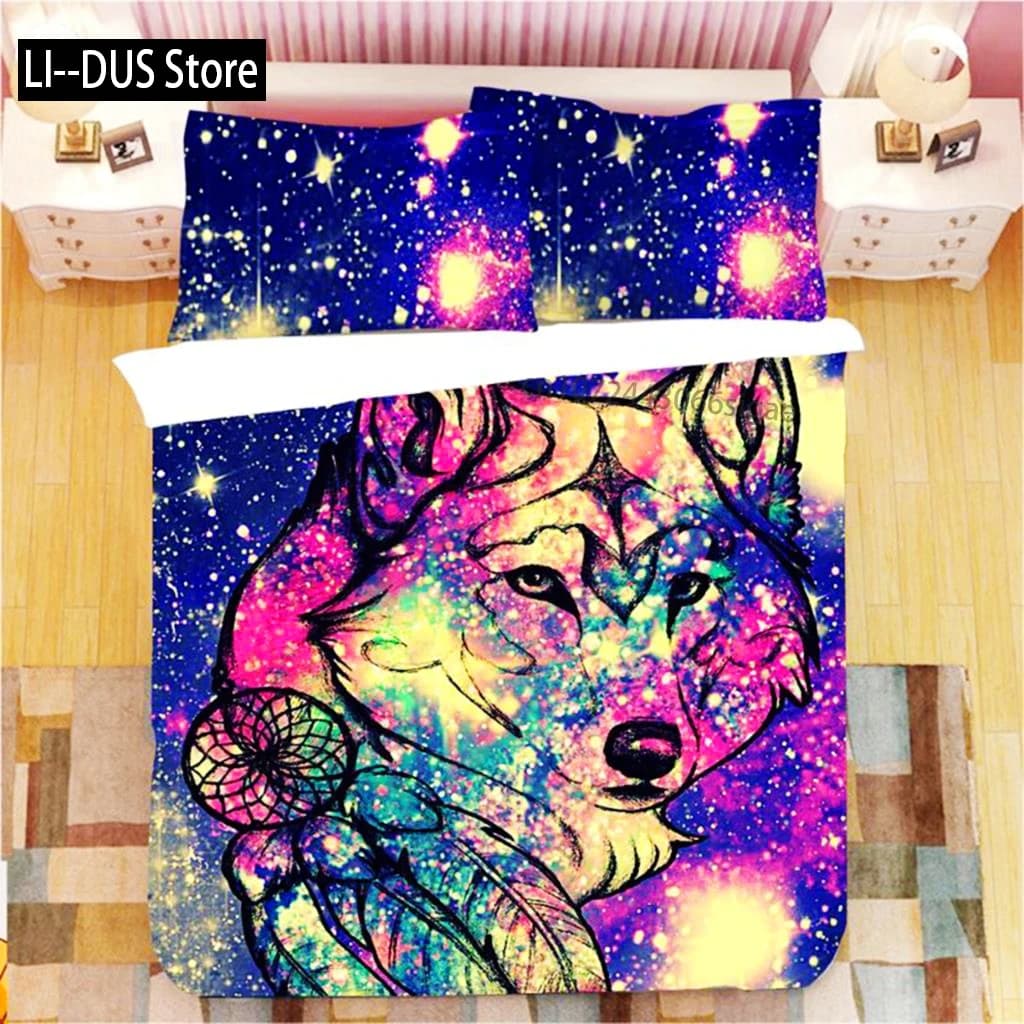 Dream Catcher Duvet Cover Set King Double Pink Starry Universe Queen Size For Kids Girls Comforter Cover Microfiber Quilt Cover