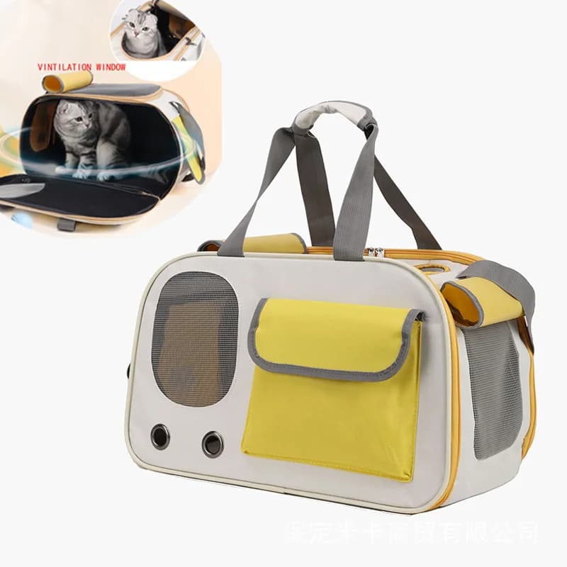 Borsa Trasportino Portatile per Gatti e Cani di Piccola Taglia, Pieghevole, Traspirante, a Tracolla, per Esterni