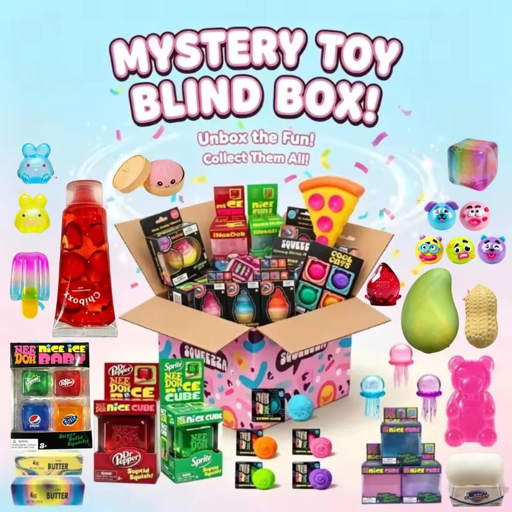 2026 Hot Cute Cube & Ocean Squishy Blind Box, Random Surprise Squeeze Toys, 1Pcs Guaranteed Lucky Stress Relief Fidget Toy Set