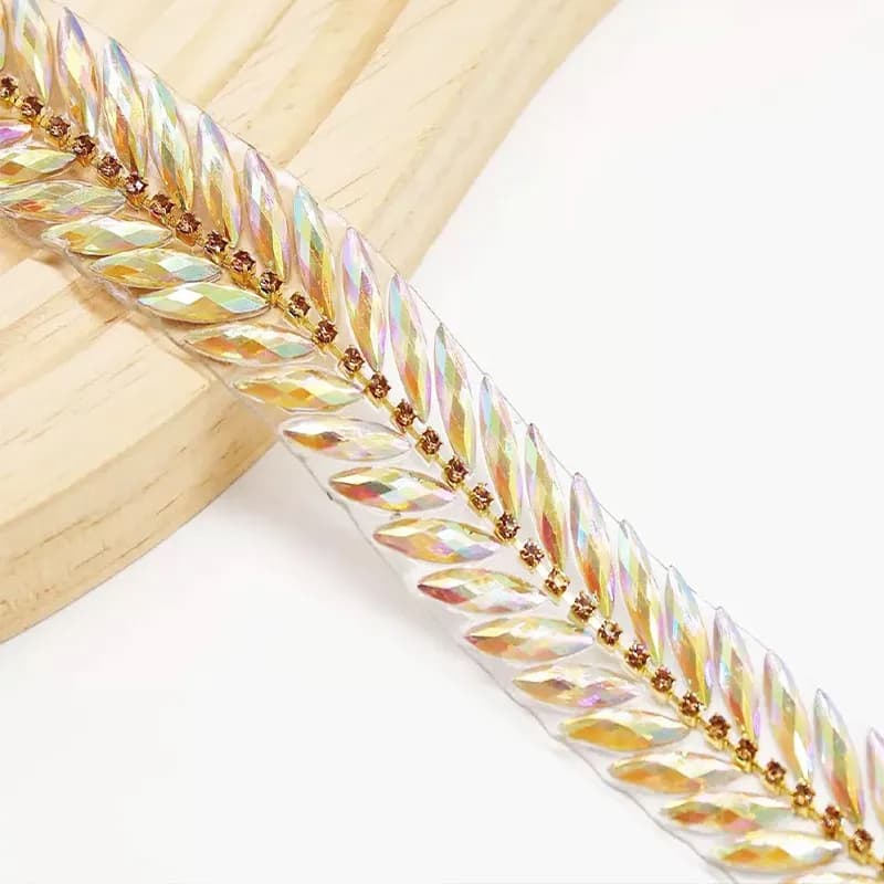 90 cm/rotolo Applicatore di rifiniture per nastro con strass Accessori per strass fai da te Decorazione in resina Nastro per rifinitura Artigianato Indumento Scarpe Decorazione del vestito