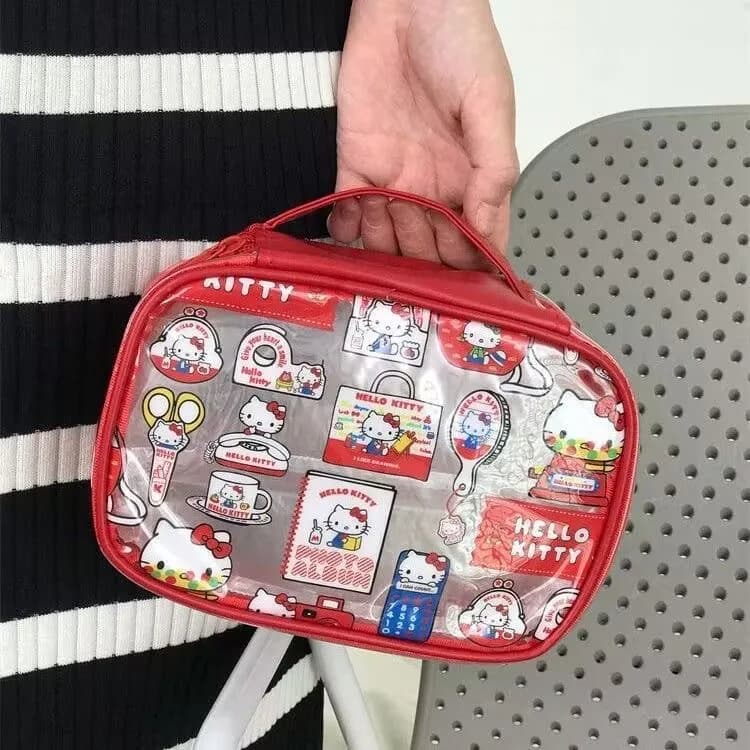 Cartoon Hellokitty Cosmetic Bag PVC Cosmetic Bag Large Capacity Waterproof Travel Bag Gift for Girl in Summer