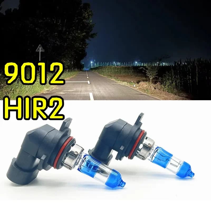 2 pz. Lampadine alogene 9012 HIR2 PX22D HB4 per fari auto, luce gialla calda 12V55W, abbaglianti/anabbaglianti per auto