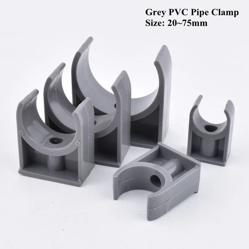 1 ~ 20 pz 20-75mm Grigio PVC Morsetto per tubi di Plastica a forma di U Morsetto Supporto per tubi Giardino Acqua Connettore Irrigazione Tubo UPVC accessori