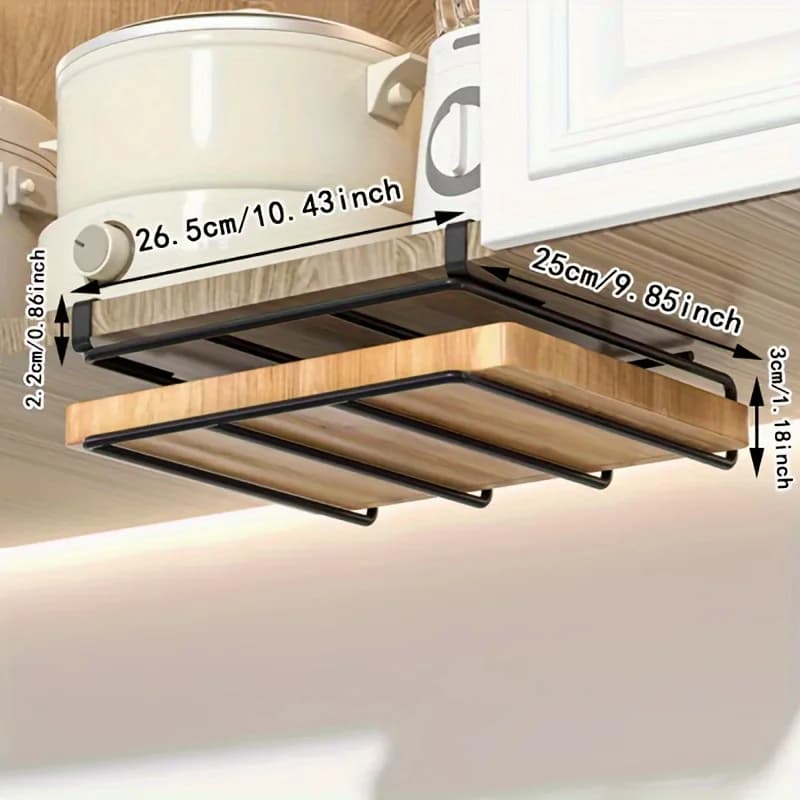 Kitchen hooks for hanging cutters, covers for pots and hooks for furniture doors, facilitating the organization of kitchen utensils.