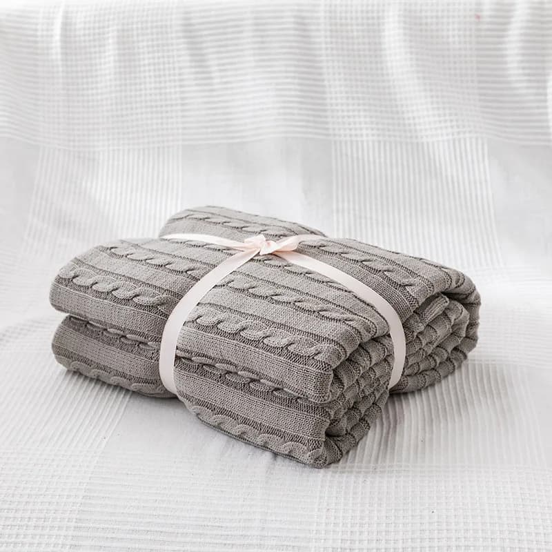 Vendite dirette in cotone al 100% dal produttore di coperte lavorate a maglia intrecciate, coperte in puro cotone, coperte per divani