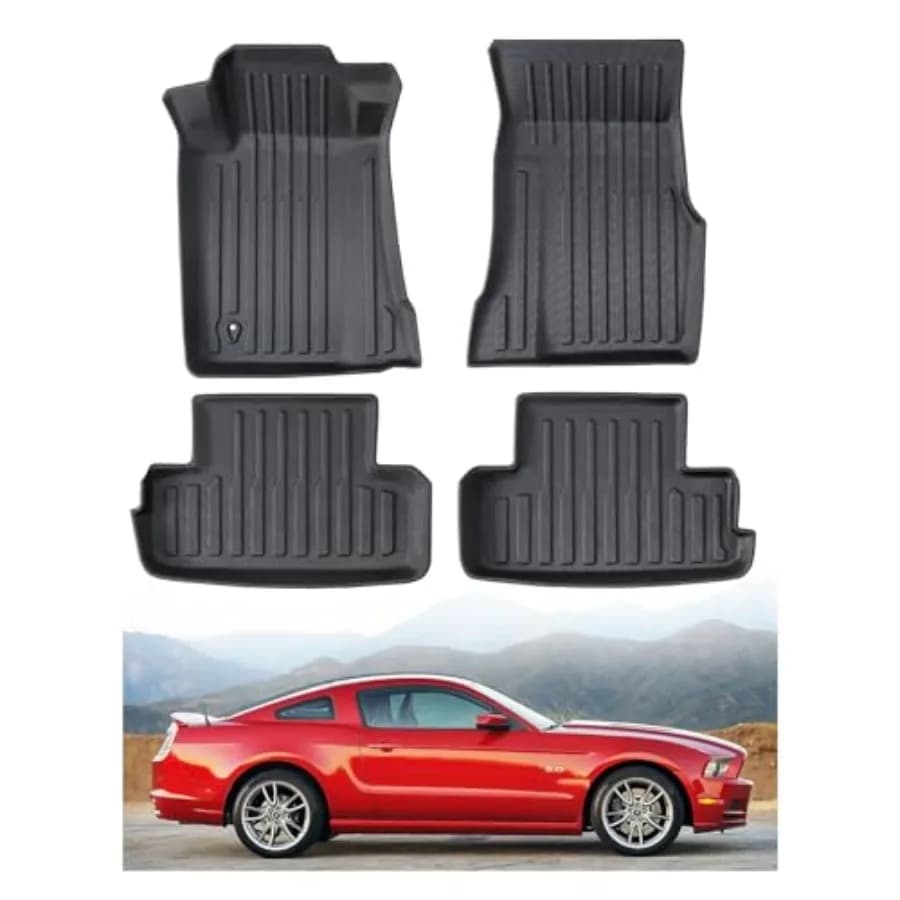 Tappetini per Ford Mustang GT 2005-2009, Protezione per Auto Resistente alle Intemperie, Gomma TPE Impermeabile Antiscivolo, Personalizzati