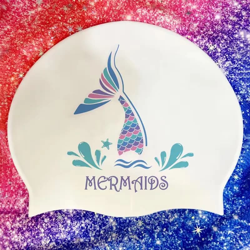 Silicone swim cap for women waterproof swim head for adults