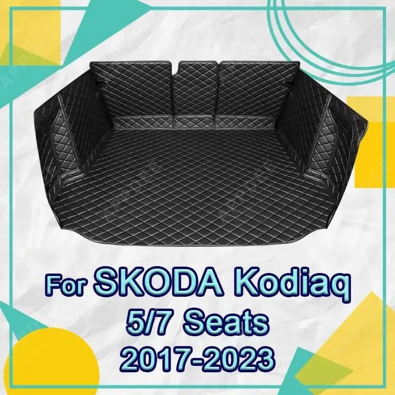 Auto Copertura Completa Tronco Zerbino Per SKODA Kodiaq 5/7 Sedili 2017-2023 22 21 20 19 Auto Boot Copertura Pad Interno protezione accessori