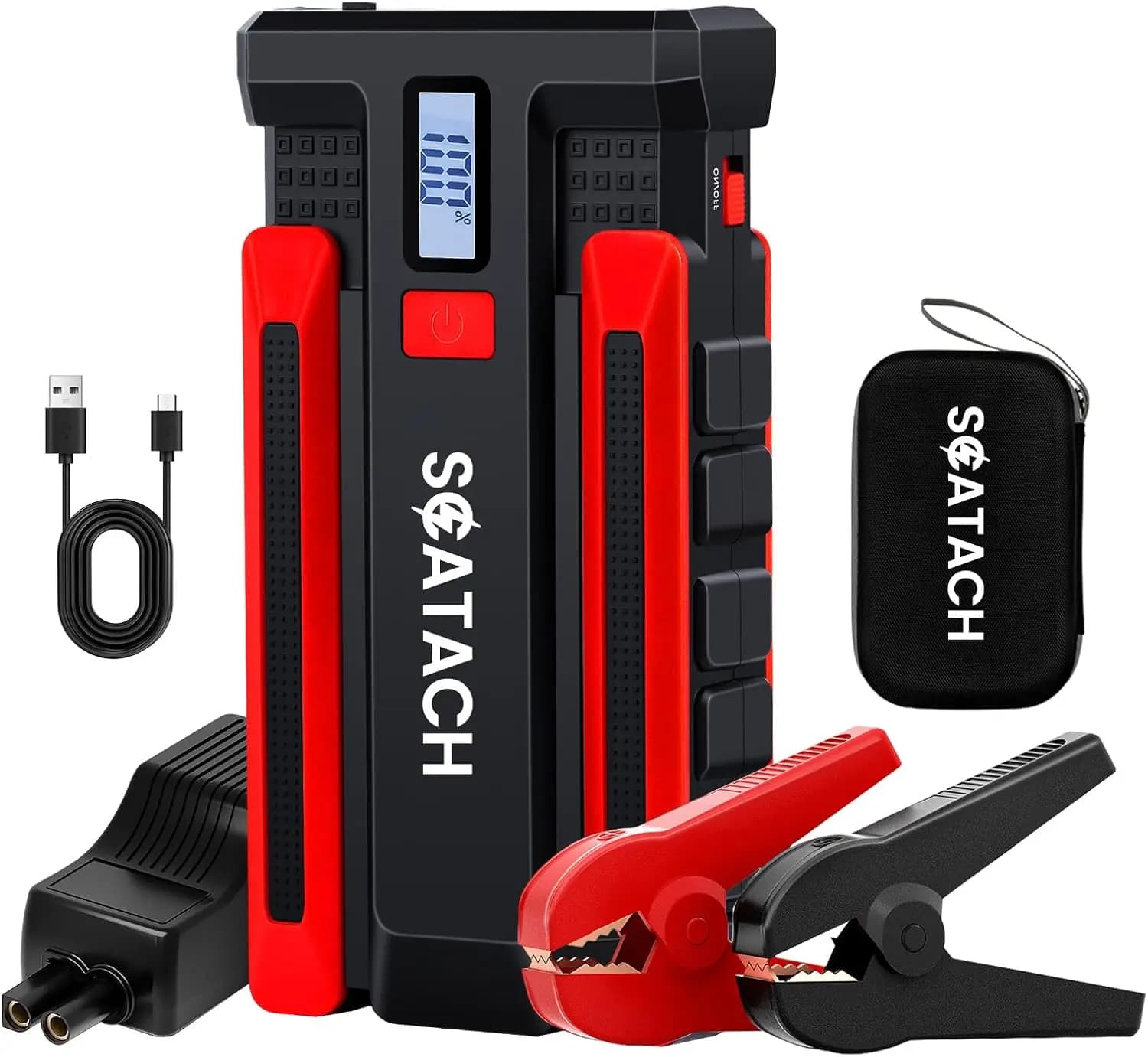 Avviatore di emergenza 3500A 12V, amplificatore per auto portatile con display a LED e torcia