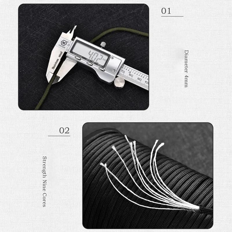 100M 9-core sturdy climbing rope rescue rope bracelet woven jewelry decorative umbrella rope camping tent