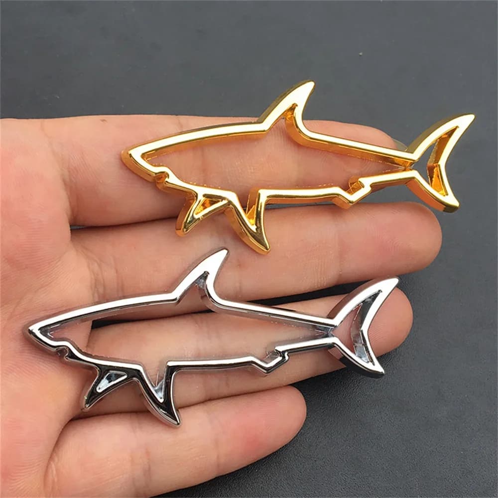 Car Styling 3D Metal Sticker Fish Shark Decalcomanie emblem Decalcomanie Automobile Moto Fuel cap Decoration Logo Car accessories