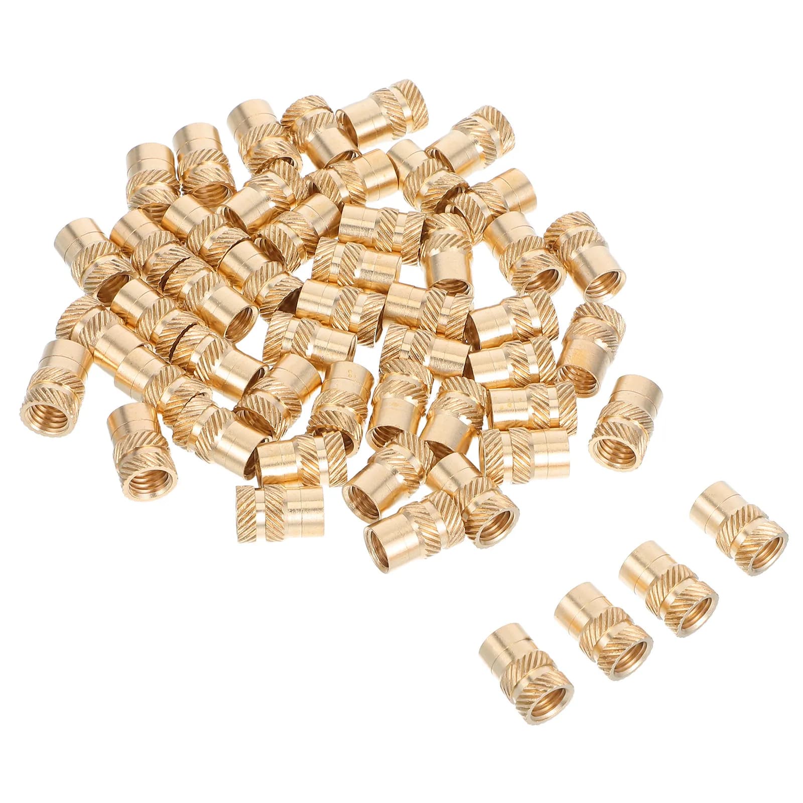 50 Inserti Filettati in Ottone Zigrinato M8 per Applicazioni di Termofissaggio su Plastica, Stampanti 3D, Hardware per Computer, Robusti e Resistenti
