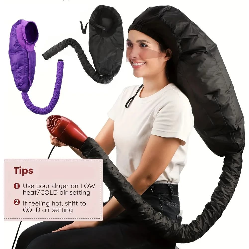 Accessory for Hairdresser with Hood, Extra Large, Adjustable, for Deep Treatments, with Rapid Drying Elastic Band