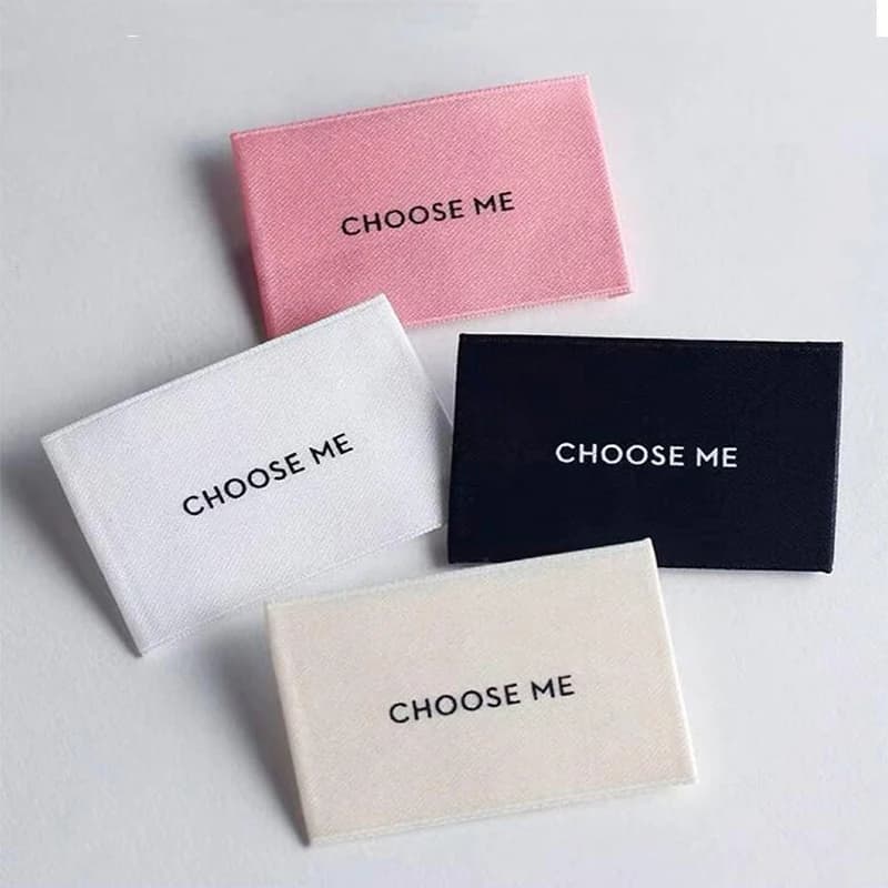 Cotton Cloth Label for Baby Clothes Custom Your logo Polyester Cotton Labels End fold Garment Labels
