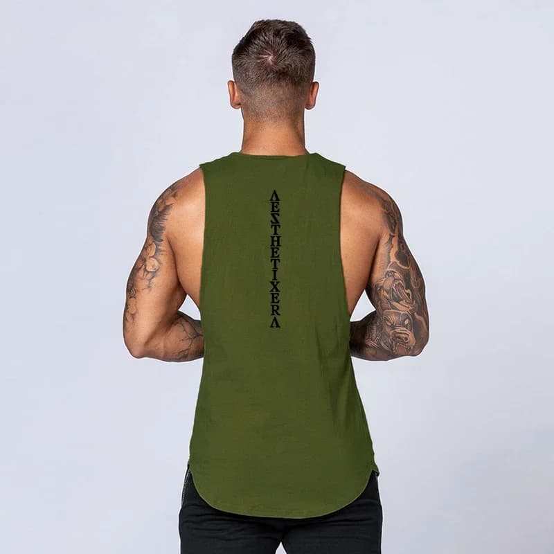 Gilet da palestra Muscolo senza maniche Allenamento Abbigliamento sportivo Camicia Stringer Abbigliamento moda Canottiere comode Canotta da uomo fitness in cotone