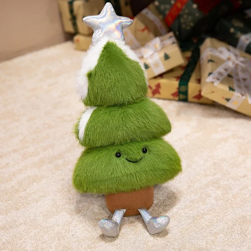 Cuscino a forma di albero di Natale per adulti, decorazione per la casa, supporto lombare, morbido cuscino in peluche per divano letto, sedia da ufficio