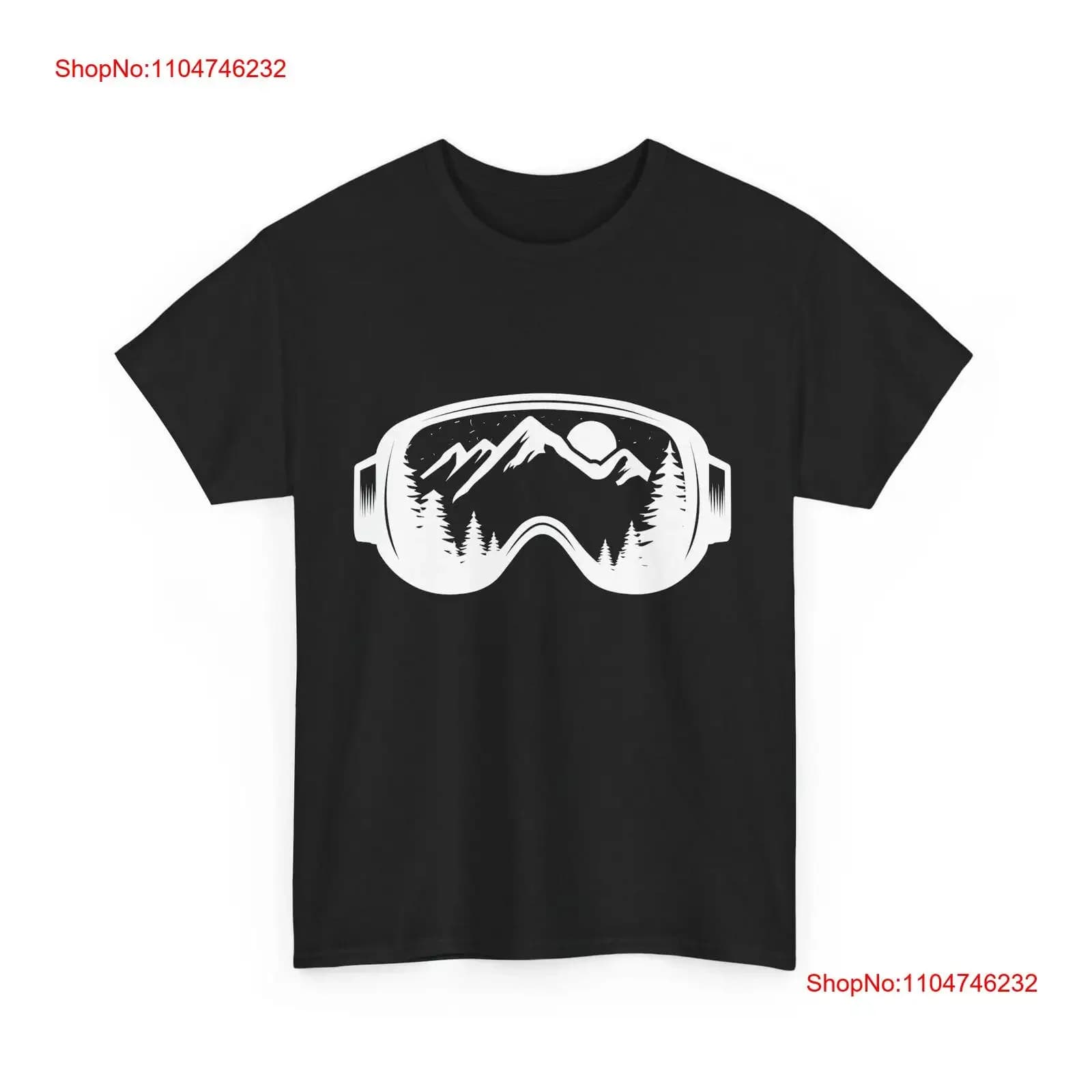 Occhiali da sci da snowboard T Shirt Sci Alberi da montagna Amanti dell'inverno Sciatore vintage Abiti firmati lavati Elegante unisex casual