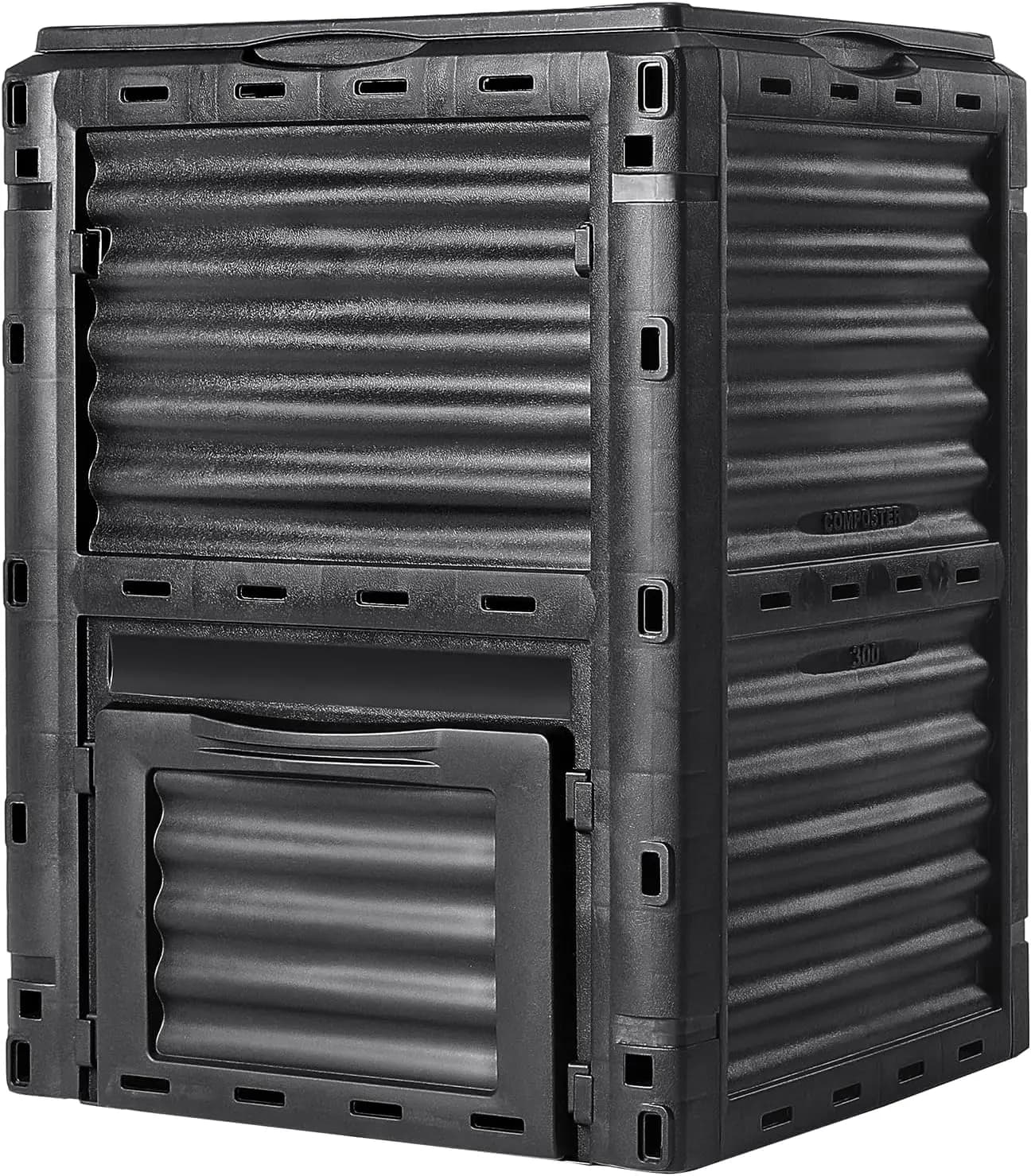 Large Capacity Outdoor BPA Free Plastic Compost Bin with Lid and Door for Fast Fertile Soil Creation
