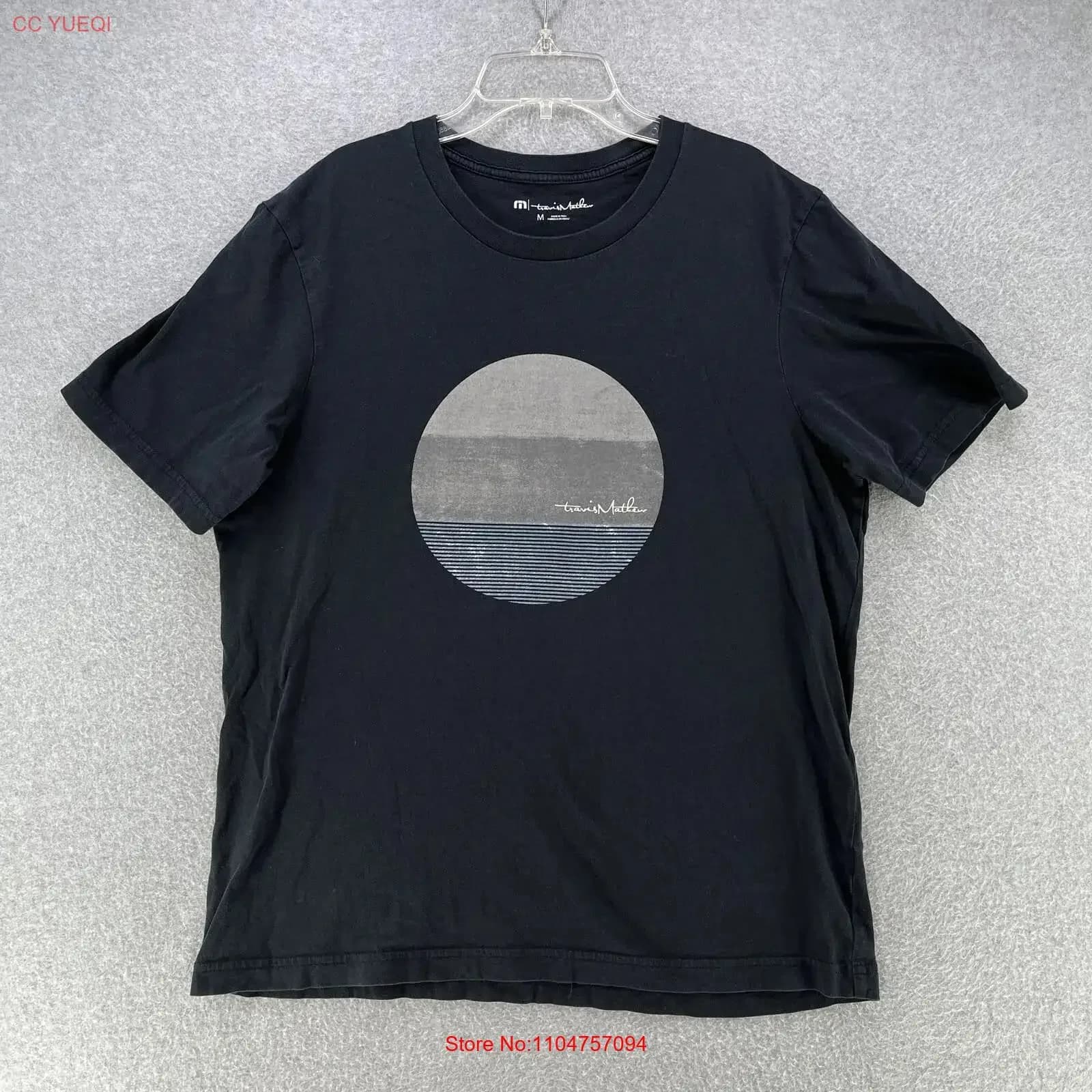 Travis Mathew Mens T Shirt Medium Camisa Pima Cotton Navy Blue Casual vintage Washed Breathable graphic streetwear Comfortable