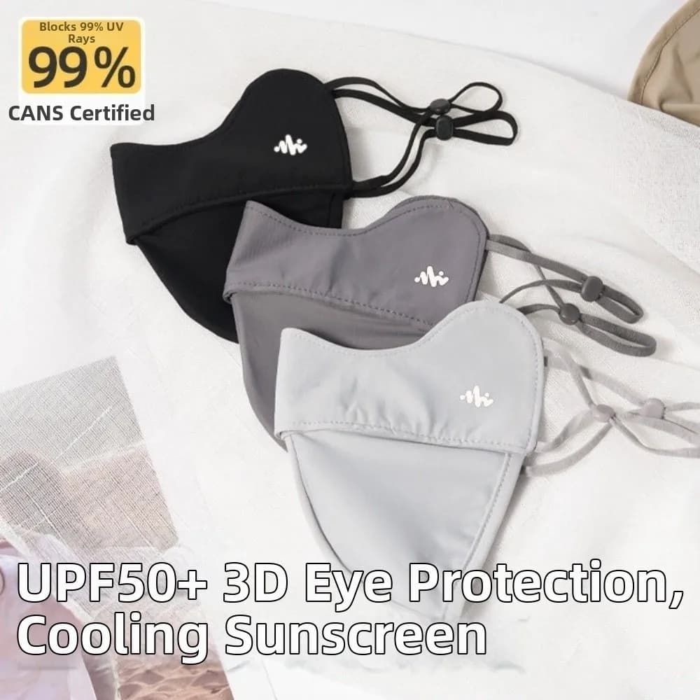 Maschera solare UPF50+ per proteggere gli angoli degli occhi, protezione UV per corsa e ciclismo, copertura facciale per il contorno del viso