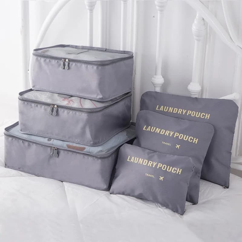 Set da 6 pezzi in stile coreano per riporre oggetti da viaggio, set da 6 pezzi in tessuto Oxford, borsa organizer per biancheria intima, reggiseni e scarpe.