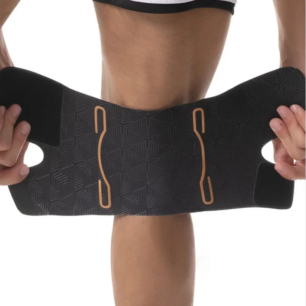 Supporto per Ginocchio in Tessuto a Maglia Warp Nero Grigio Nude Traspirante, Ginocchiera Sportiva con Fascia per Rotula in EVA