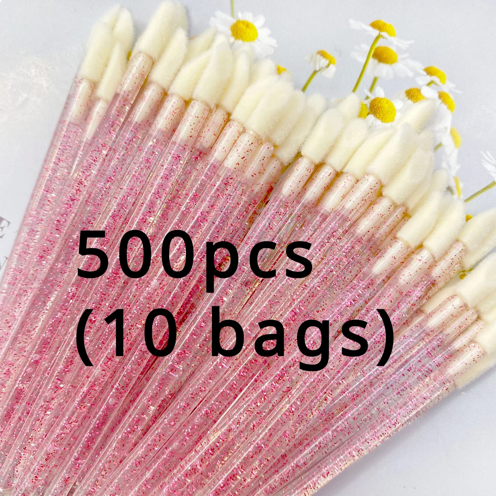 500 Pieces Brushes Crystal Lip, Makeup Brushes, Mascara Applications for Extension Eyelashes, Lip Sticks, Cosmetic Tools