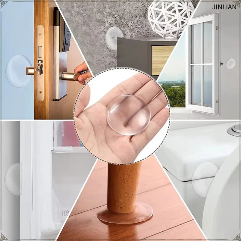 6pcs Clear Silicone Door Handle Bumper Protective Plug Stopper Wall Protector Non-slip Shock Absorbent Muffler Self Adhesive