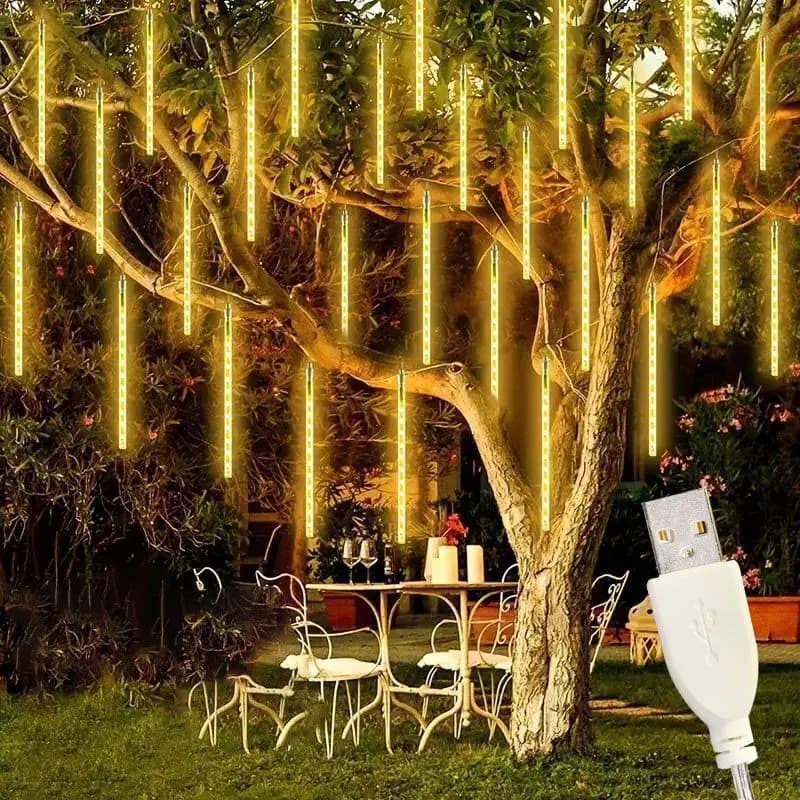 Luci a Pioggia Meteorica LED con Connettore USB 30/50CM, Luci Decorative per San Valentino, Matrimoni, Feste, Ramadan e Arredamento Casa