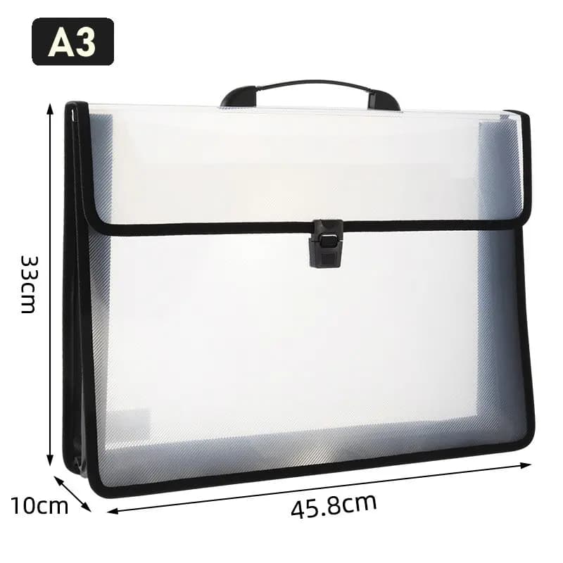 Sacchetto di plastica trasparente portatile A3 Art Portfolio Drawing Pouch A4 Paper Organizer Clear File Bag School Book Document Storage