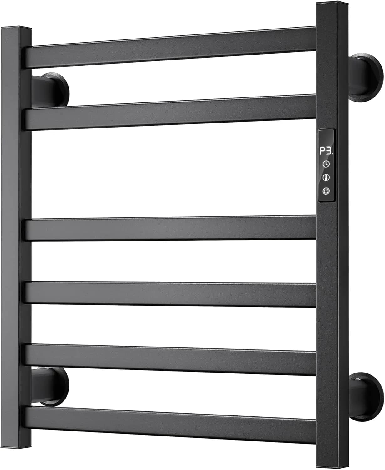 Scaldasalviette Elettrico a 6 Barre da Parete, Collegabile alla Presa/Cablato, con Timer e Controllo Temperatura, Installazione Destra/Sinistra